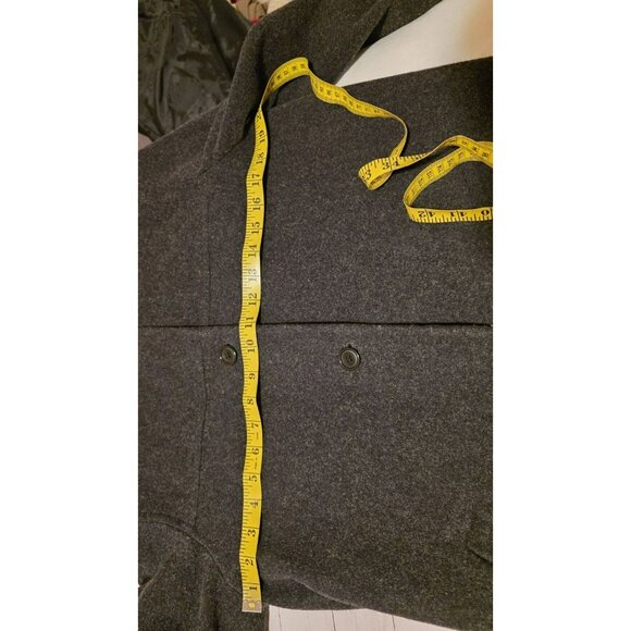 J Percy Wool Pea Coat Merino Wool Womens Medium Hood Grey VTG USA Winter Button - Picture 9 of 12